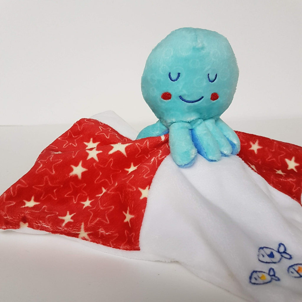 Huggable OCTOPUS FISH Lovey Plush Baby Security Comforter Blanket Soft Toy Cute1
