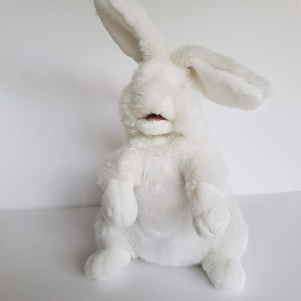 Folkmanis WHITE BUNNY RABBIT PUPPET Plush Stuffed Animal Soft Toy Super Adorable1