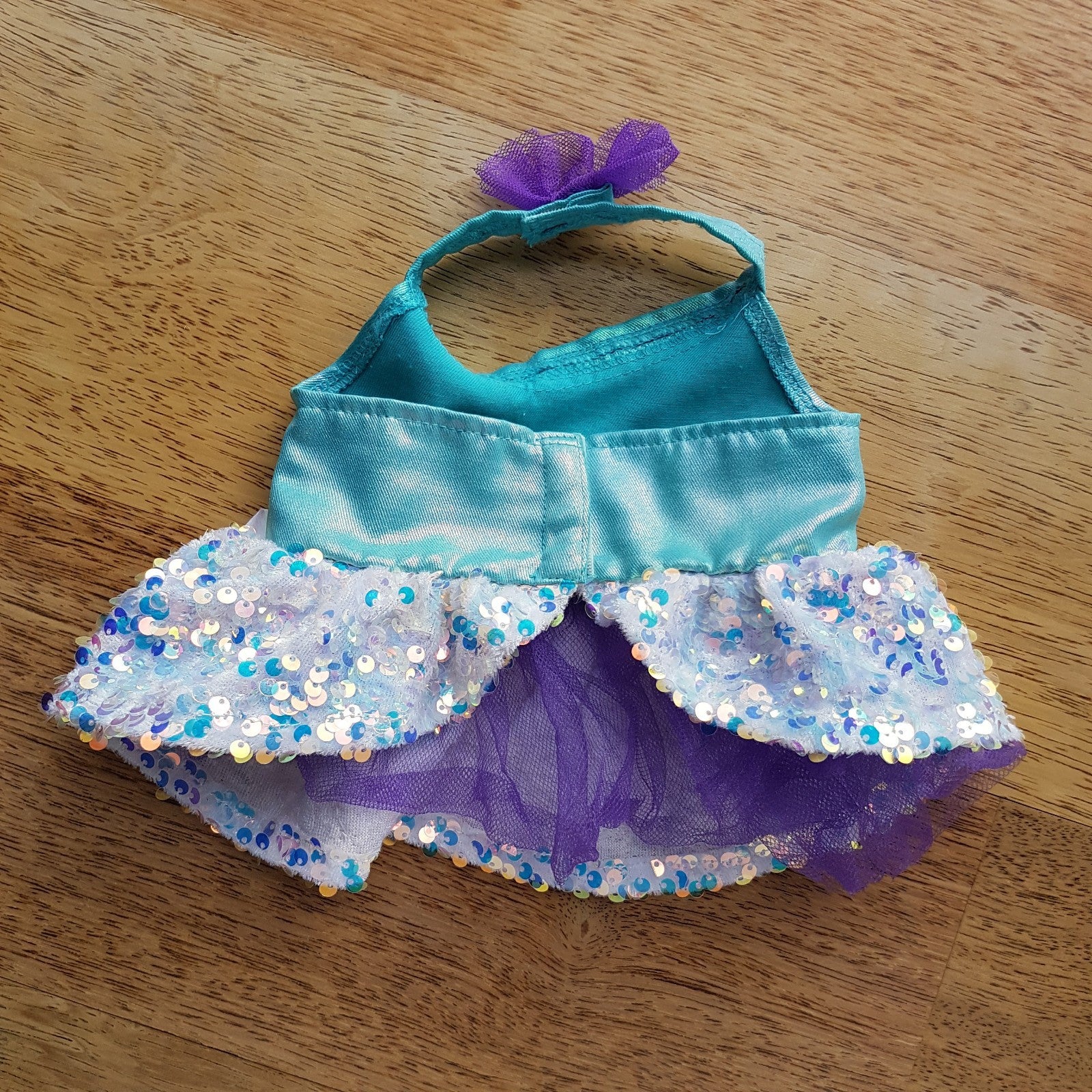 Build a Bear SEQUIN TULLE DRESS JEWEL Teal Purple Outfit Clothes Aurora Borealis4
