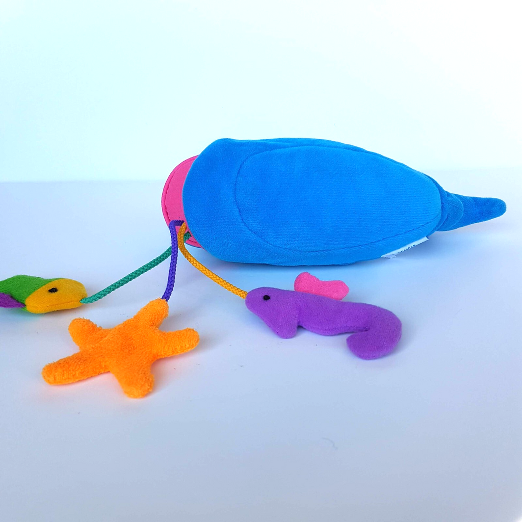 Vintage Eden BLUE WHALE Plush Baby 23cm Soft Toy Rattle Stuffed Animal Ocean Toy11
