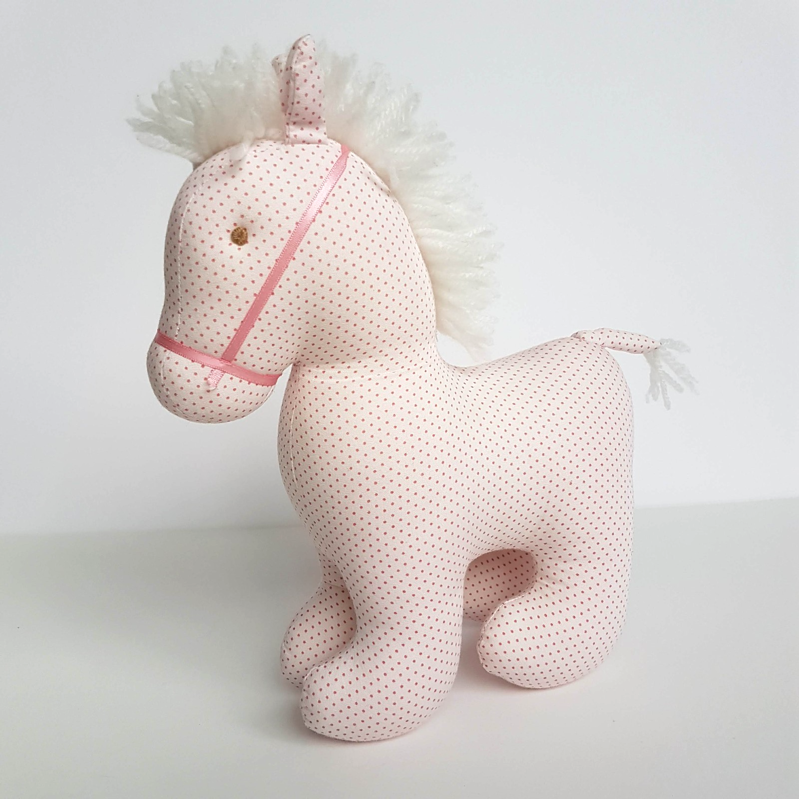 Alimrose PINK POLKA DOT PONY HORSE Soft Toy 24cm Stuffed Animal FAULT Neutral1