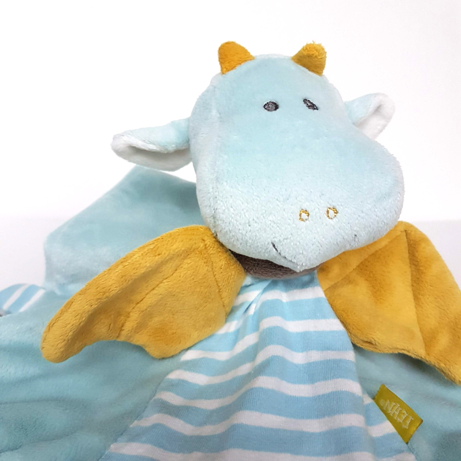 Fehn BLUE DRAGON Lovey Plush RATTLE Security Comforter Blanket Soft Toy Triangle1