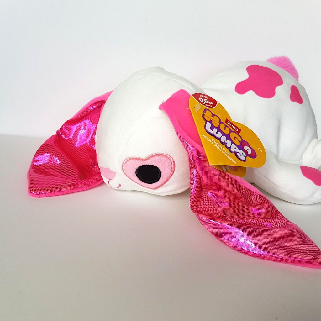 Zuru Hug A Lumps LOLA BUNNY RABBIT 600gms Sensory Weighted Pink White Soft Toy1