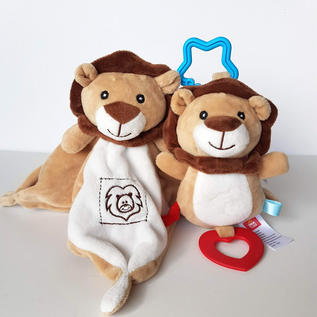 Little Town LION Baby Lovey SET Plush Security Blanket Comforter Sleep Soft Toy0