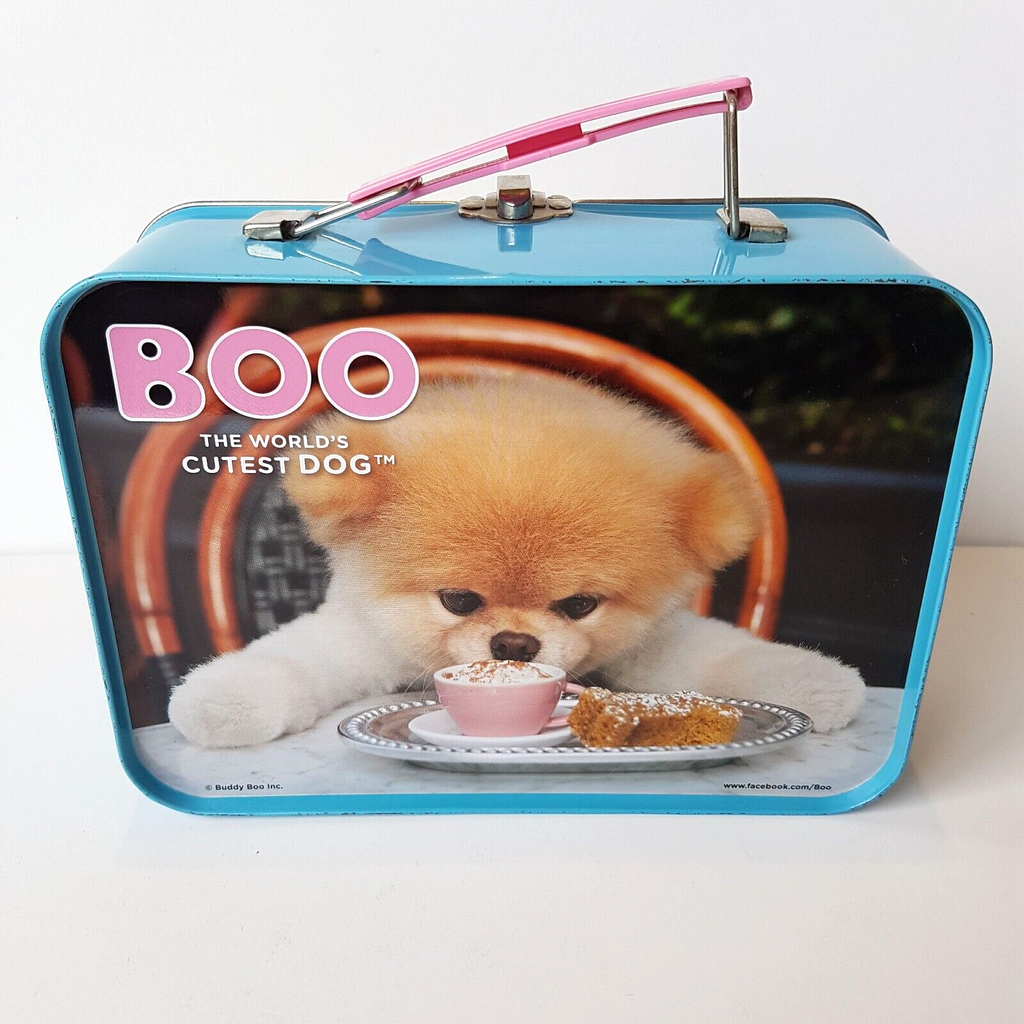 BOO DOG Collectible Metal Lunch Box Carry Tin Pomeranian School Carry Box Dogs1