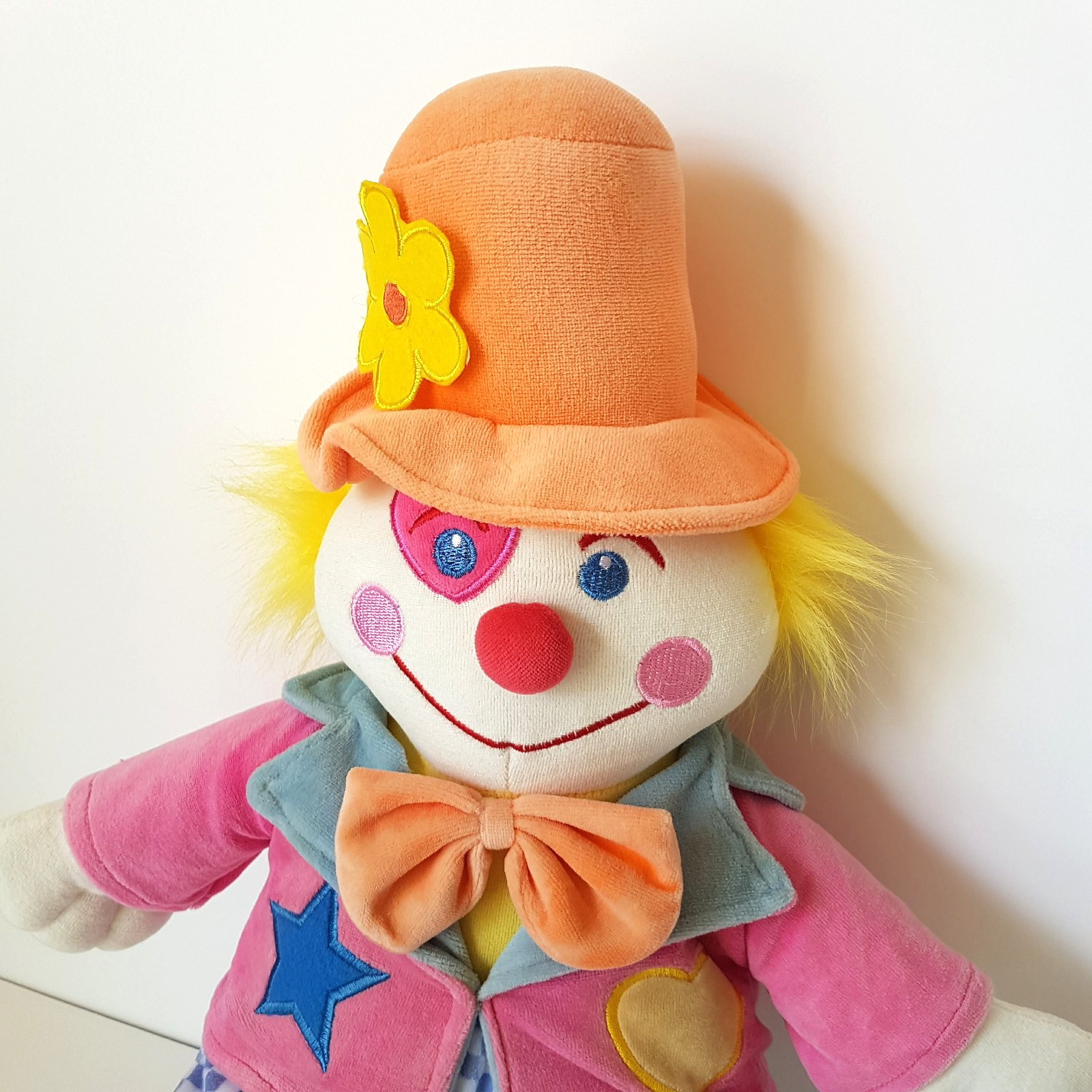 VTG Baby Boo Velour CIRCUS CLOWN Plush 62cm Stuffed Soft Toy Floppy Colour Block5