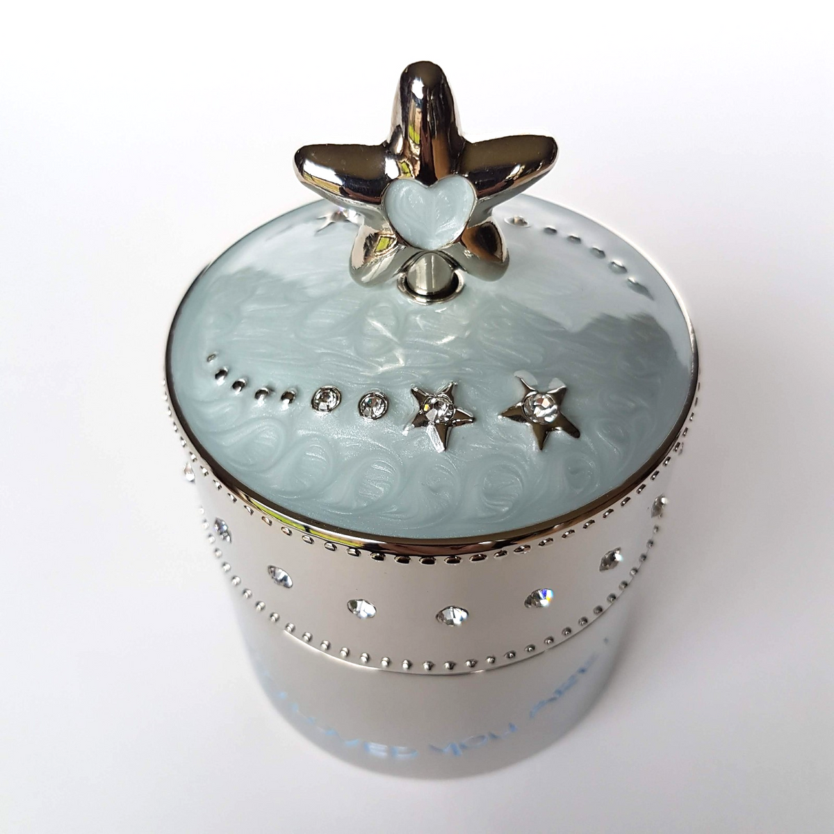Whitehill BABY MUSIC BOX Blue 10cm Twinkle Little Star Silver Plated Enamel Gift2