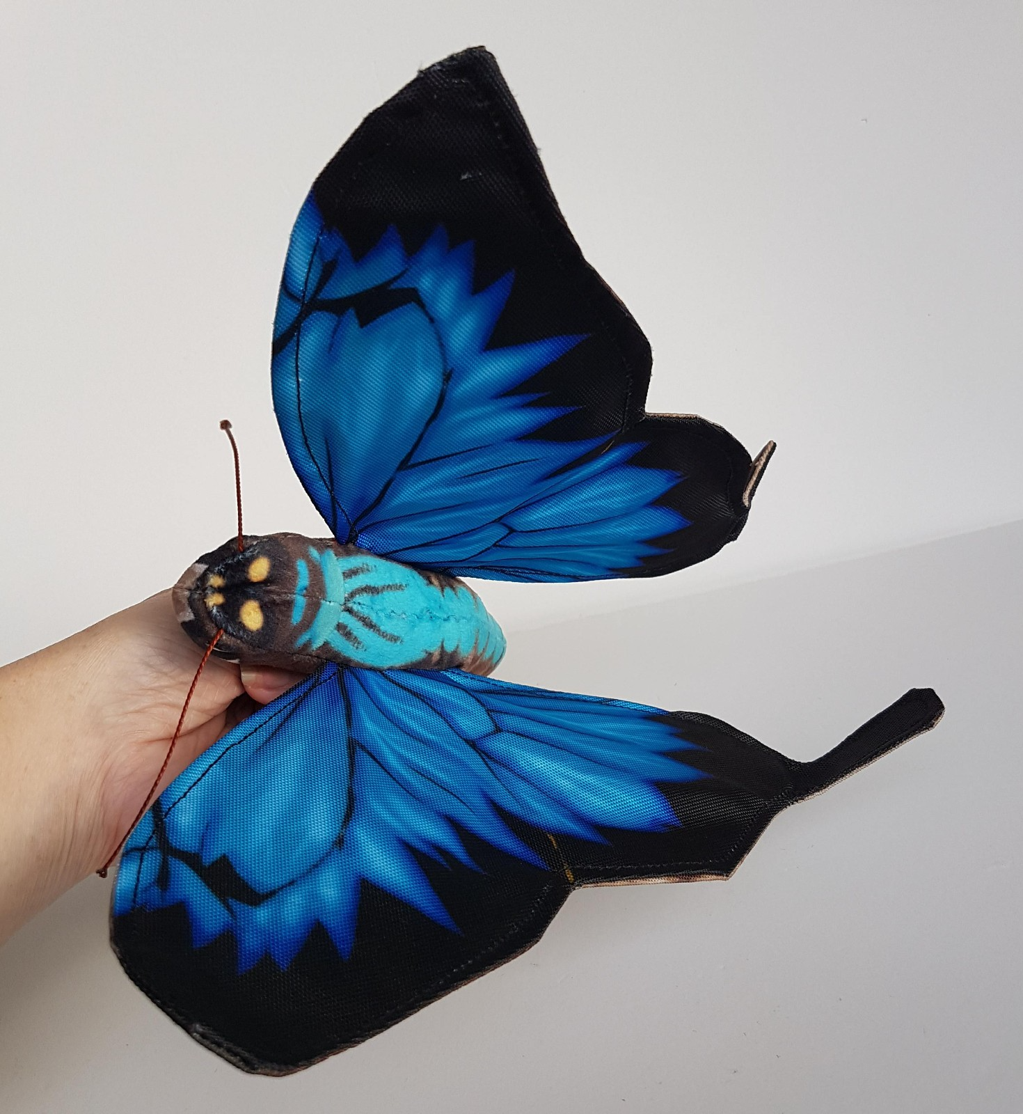 Wild Republic BLUE MORPHO BUTTERFLY Finger Puppet Plush Soft Toy Stuffed Animal2