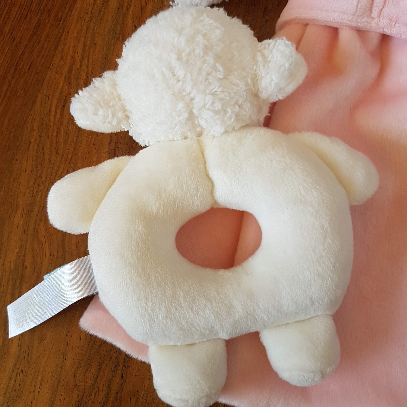 Bunnies By Bay Rabbit Plush Baby Security Blanket Comforter Satin + Lamb Rattle7