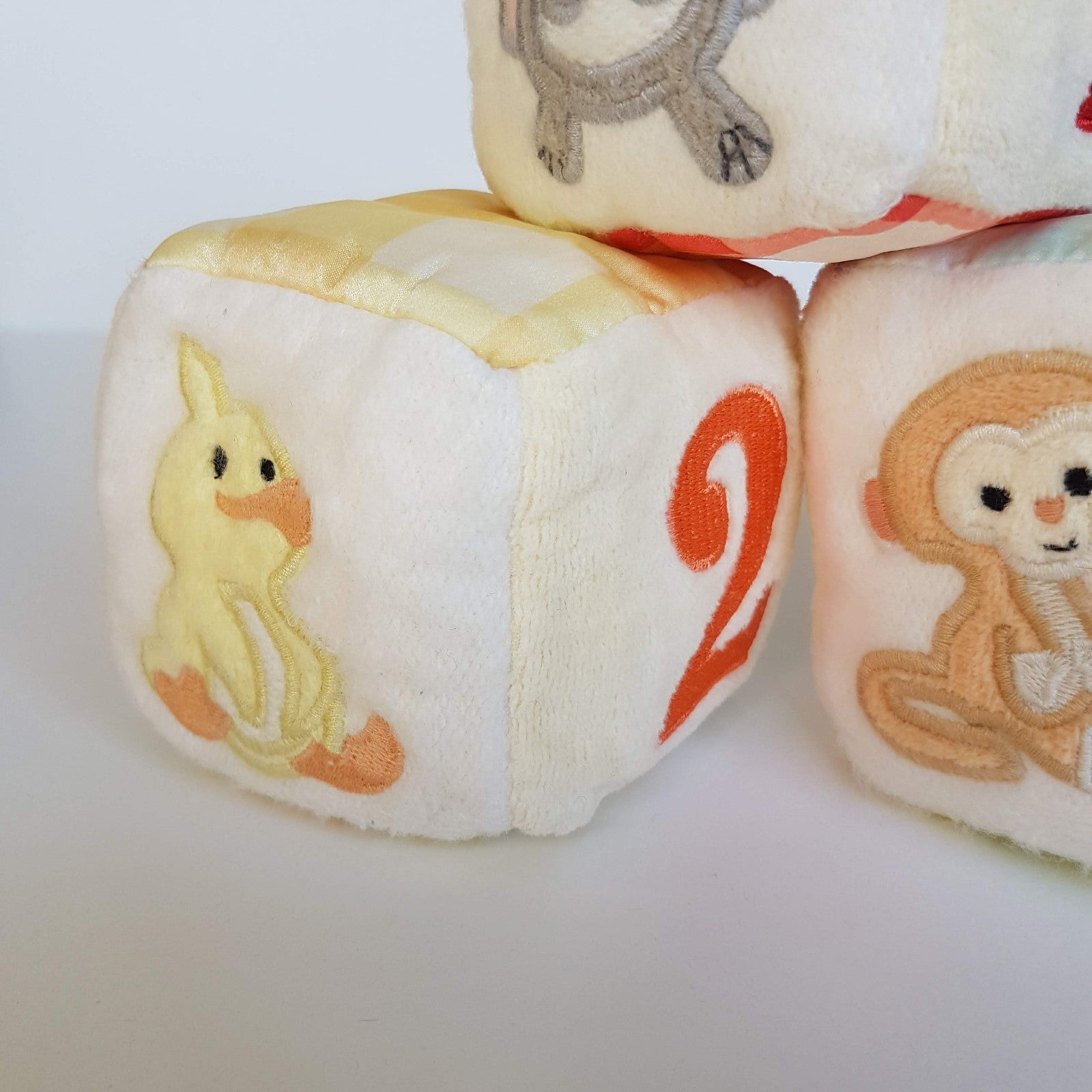 Apple Park BABY PLAY CUBES Plush RATTLE 1 2 3 Animals Activity Toy Soft Toy Cute2