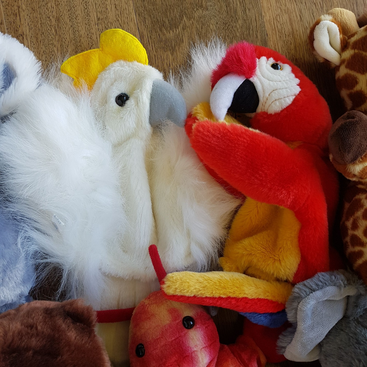 Mixed Lot ANIMAL PUPPETS Plush Bird Koala Giraffe Bear Stuffed Animal Soft Toy2
