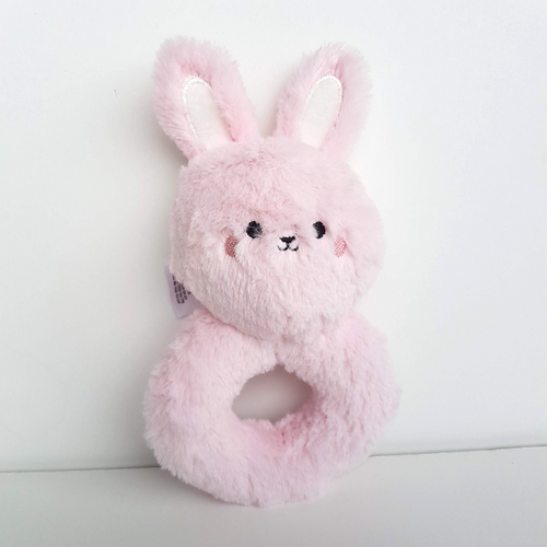 Anko BUNNY RABBIT RATTLE Plush Pink Baby Soft Toy 19cm Stuffed Animal Comforter0