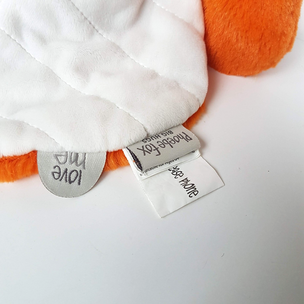 O.B Designs PHOEBE FOX Plush Comforter Lovey Security Blanket Hanger Orange Cute3