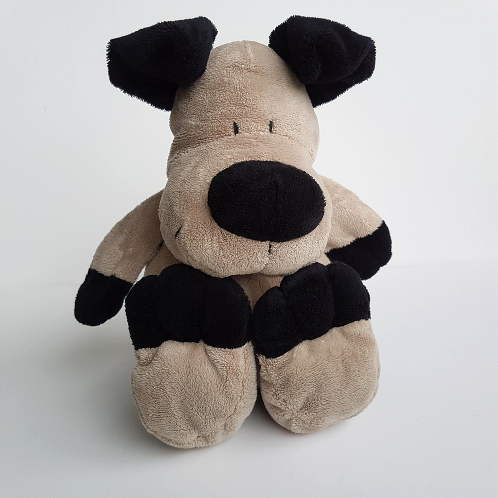 Cute FLOPPY BLACK GREY DOG Plush Soft Toy 35cm Cuddly Stuffed Animal Beanbag Toy1