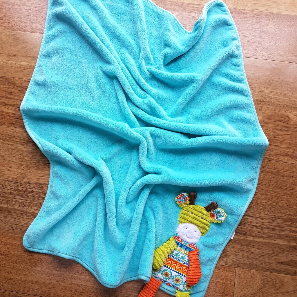 Plush Kids Baby FLEECE BLANKET 72x97cm Turquoise Blue Comforter Sleep Blanket3