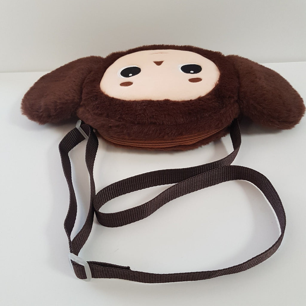 Plush CHEBURASHKA Small Shoulder Bag Character Mascot Zip Embroidered Face Cute5