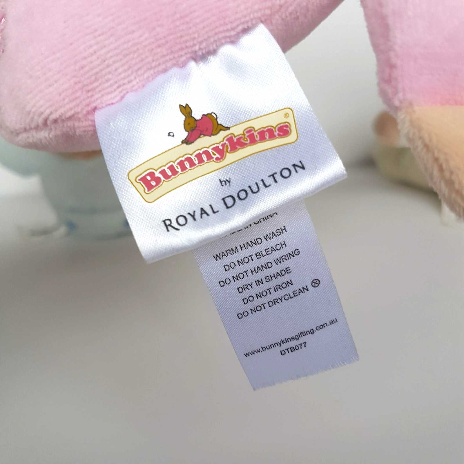 Royal Doulton BUNNYKINS Bunny Rabbit BABY Rattle Plush Soft Toy Stuffed Animal7