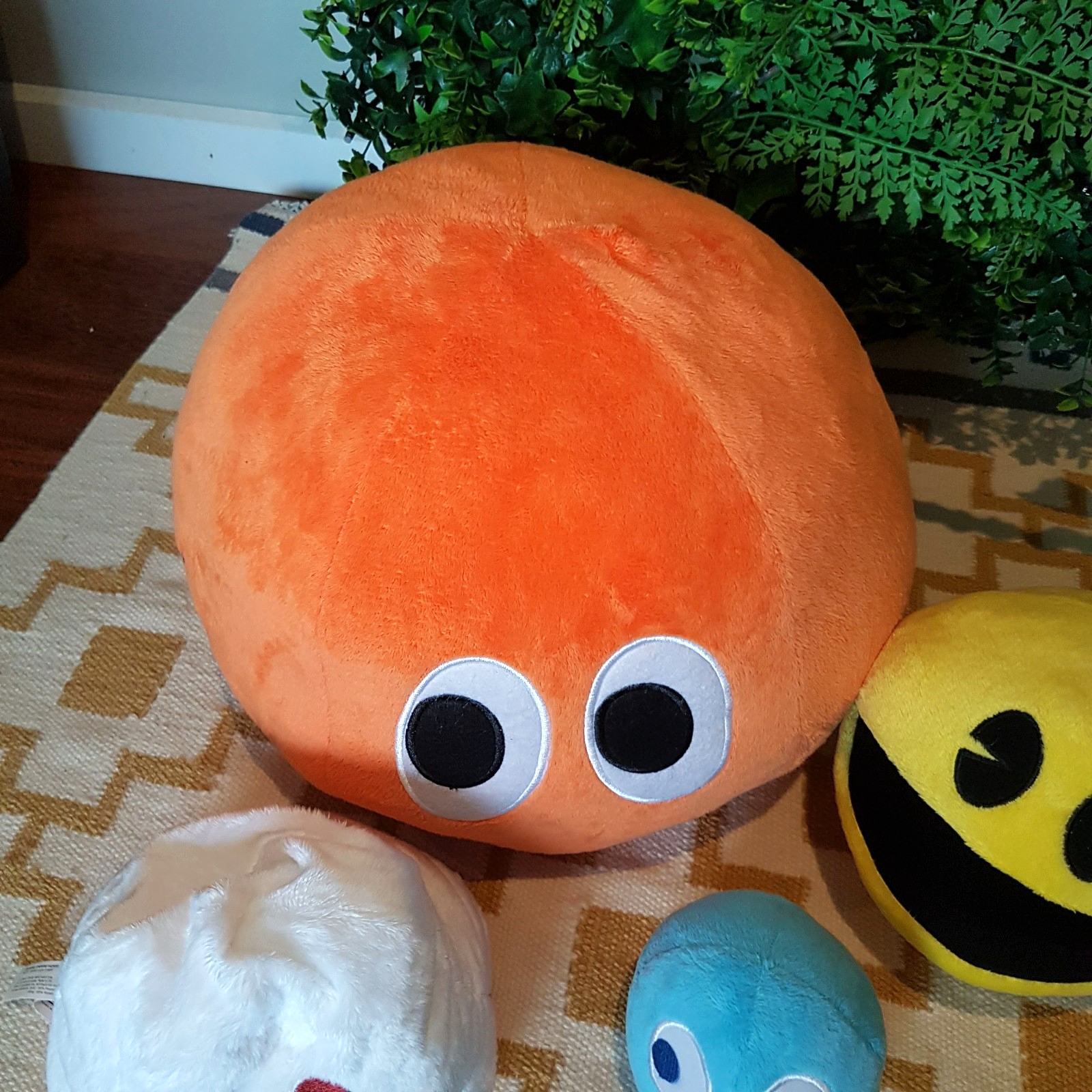 Rare 80s PACMAN CLYDE Large Plush Vintage + Pacman Reversible Ghost Soft Toy LOT3