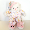 RARE Vintage Interpur BEDTIME BEAR Bunny Slippers 46cm Plush Soft Toy Rare Retro0