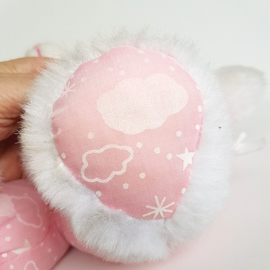 Vintage TEDDY IN BUNNY SLIPPERS Plush 34cm Pink Pyjamas Stuffed Animal Soft Toy12