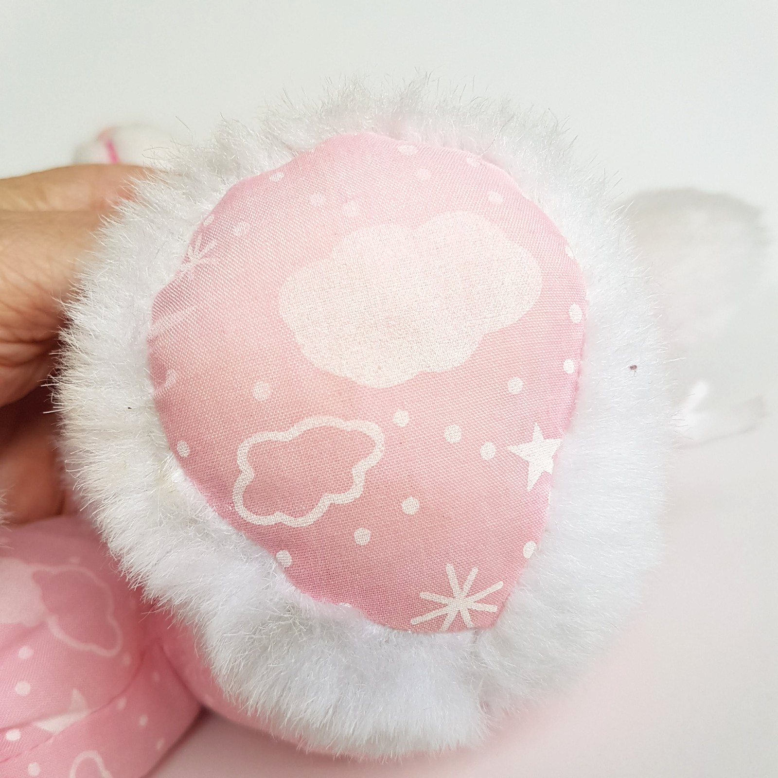 Vintage TEDDY IN BUNNY SLIPPERS Plush 34cm Pink Pyjamas Stuffed Animal Soft Toy12