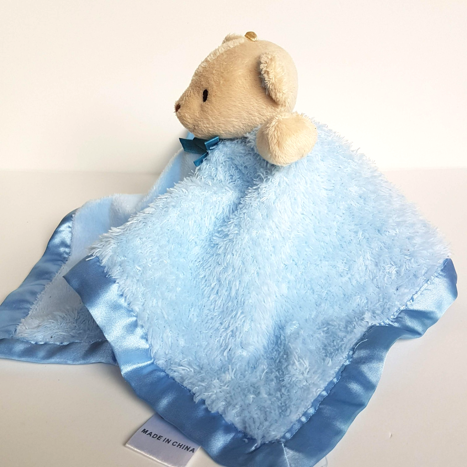 Baby Baby BLUE TEDDY LOVEY Plush Rattle Soft Toy Comforter Security Blanket Toy4
