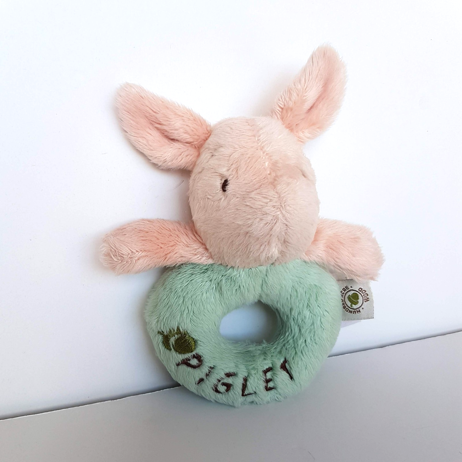 Hundred Acre Wood PIGLET RATTLE Lovey Winnie The Pooh Plush Security Soft Toy2