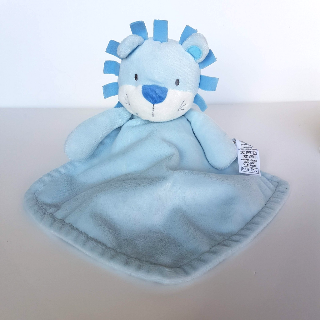baby M&Co BLUE LION Lovey Plush Security Comforter Sleep Blanket Soft Toy Cute0