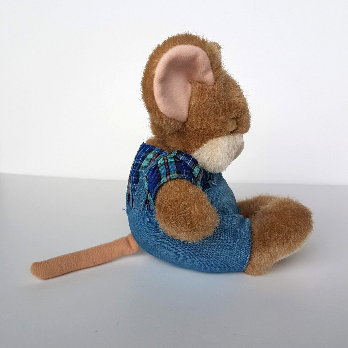 Cute LIL MOUSE in Overalls Plush 17cm Rat Rodent Soft Toy Farmer Stuffed Animal4