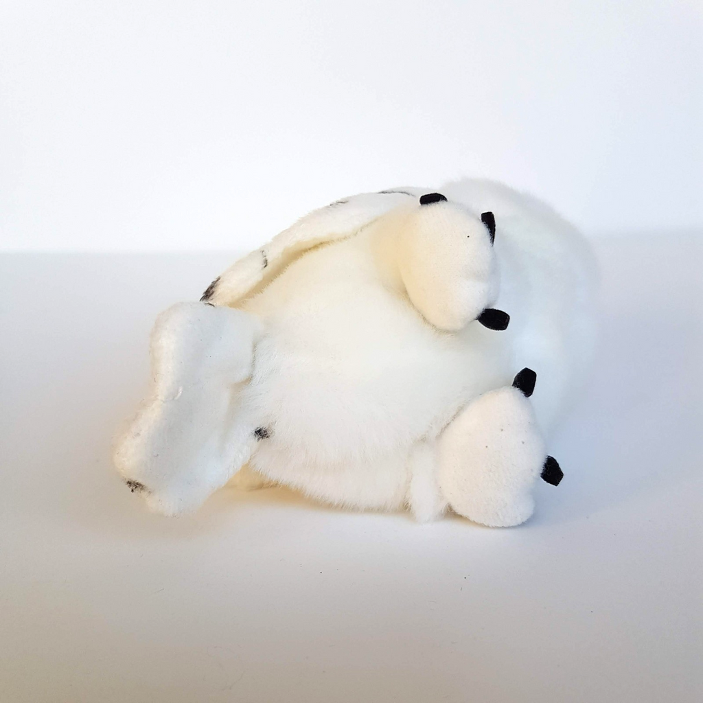 WHITE SNOWY OWL Plush Bird Stuffed Animal 13cm Soft Toy Beanbag Yellow Eye Bird5