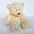 Korimco Cream PATCH TEDDY BEAR 22cm Plush Soft Toy Stuffed Animal Patchwork0