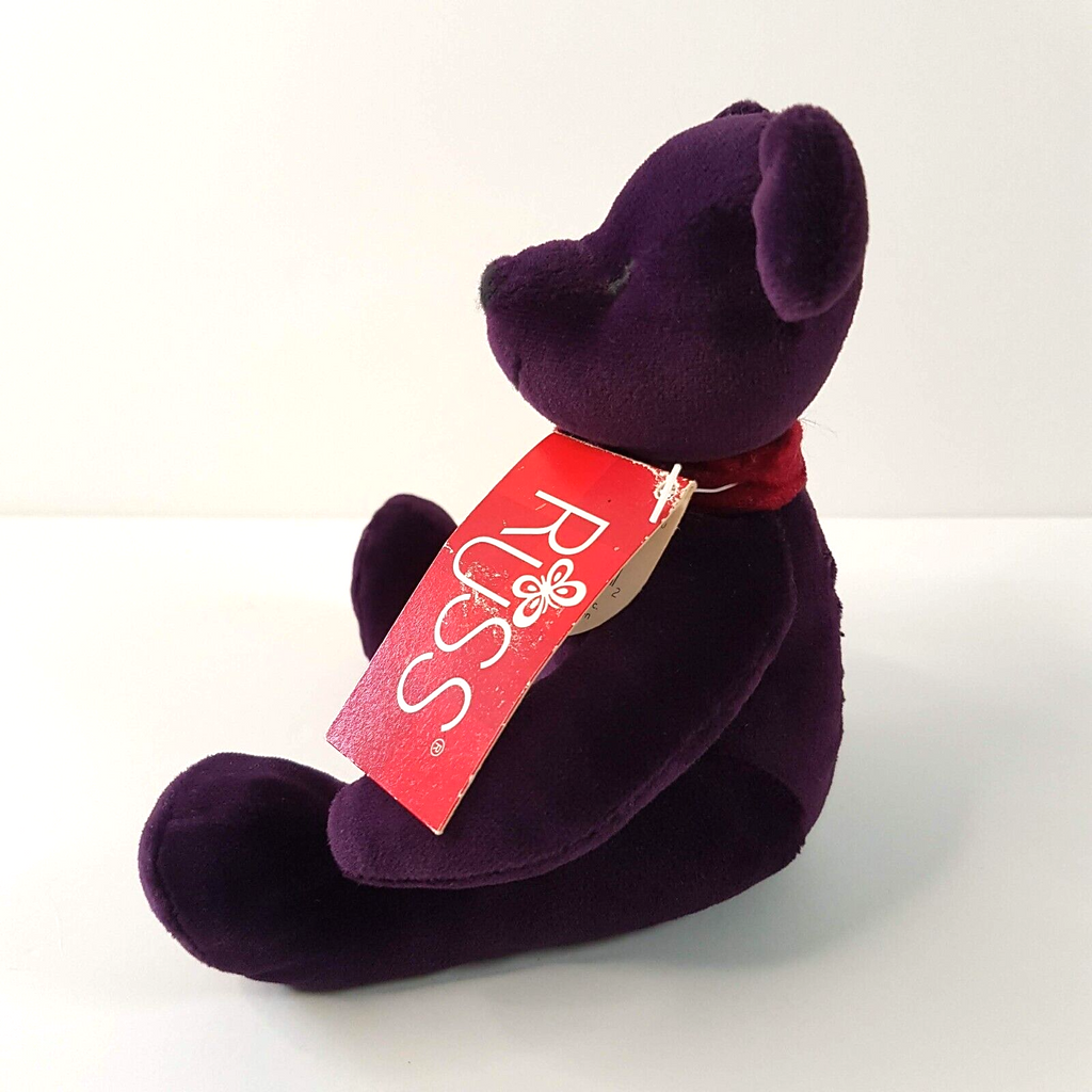 RUSS Purple RAZZLES TEDDY BEAR 14cm Plush Stuffed Animal Soft Toy Velvet Feel4