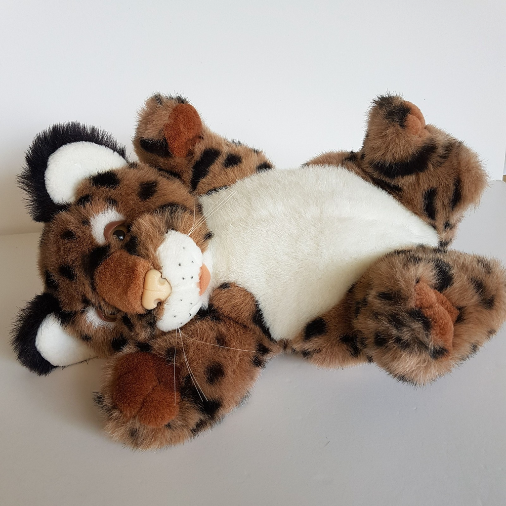 RARE Vintage CHEETAH LEOPARD WILD CAT CUB Plush Soft Toy Stuffed Animal Jungle0