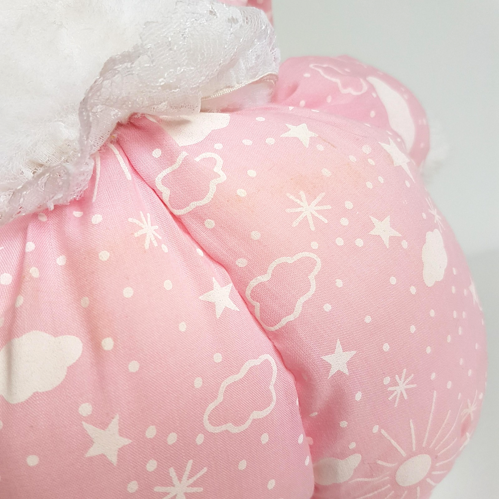 Vintage TEDDY IN BUNNY SLIPPERS Plush 34cm Pink Pyjamas Stuffed Animal Soft Toy21