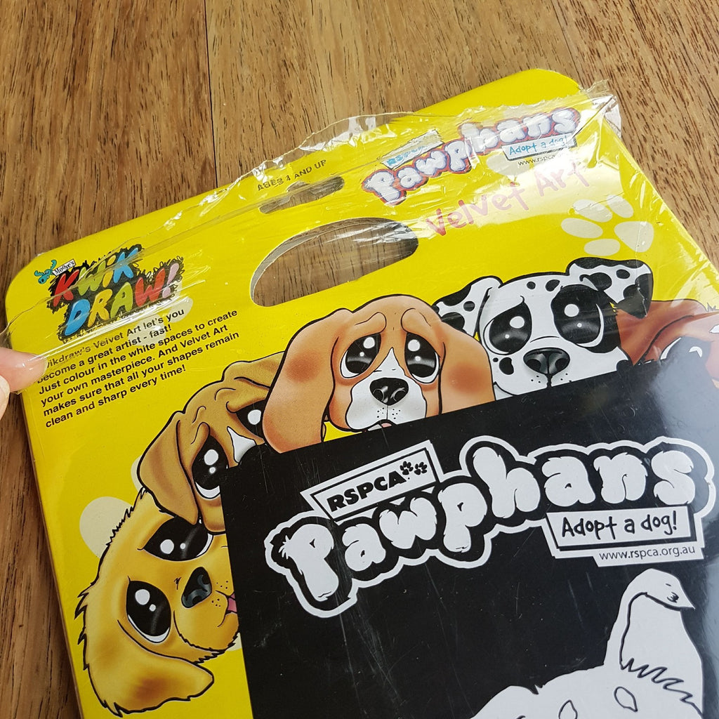 Super Rare PAWPHANS VELVET ART Activity Pack 2006 Collectible RSPCA Adopt A Dog6