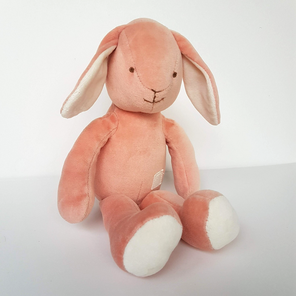 MiYim PINK VELOUR BUNNY Rabbit Rattle Plush 31cm Stuffed Animal Soft Toy Cute0
