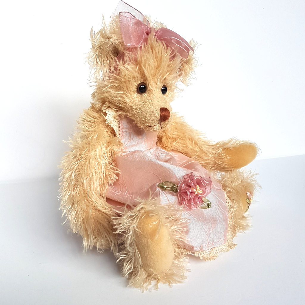 Settle Bears ROSE TAFFETA TEDDY Bear 28cm Plush JOINTED Soft Toy Stuffed Animal1