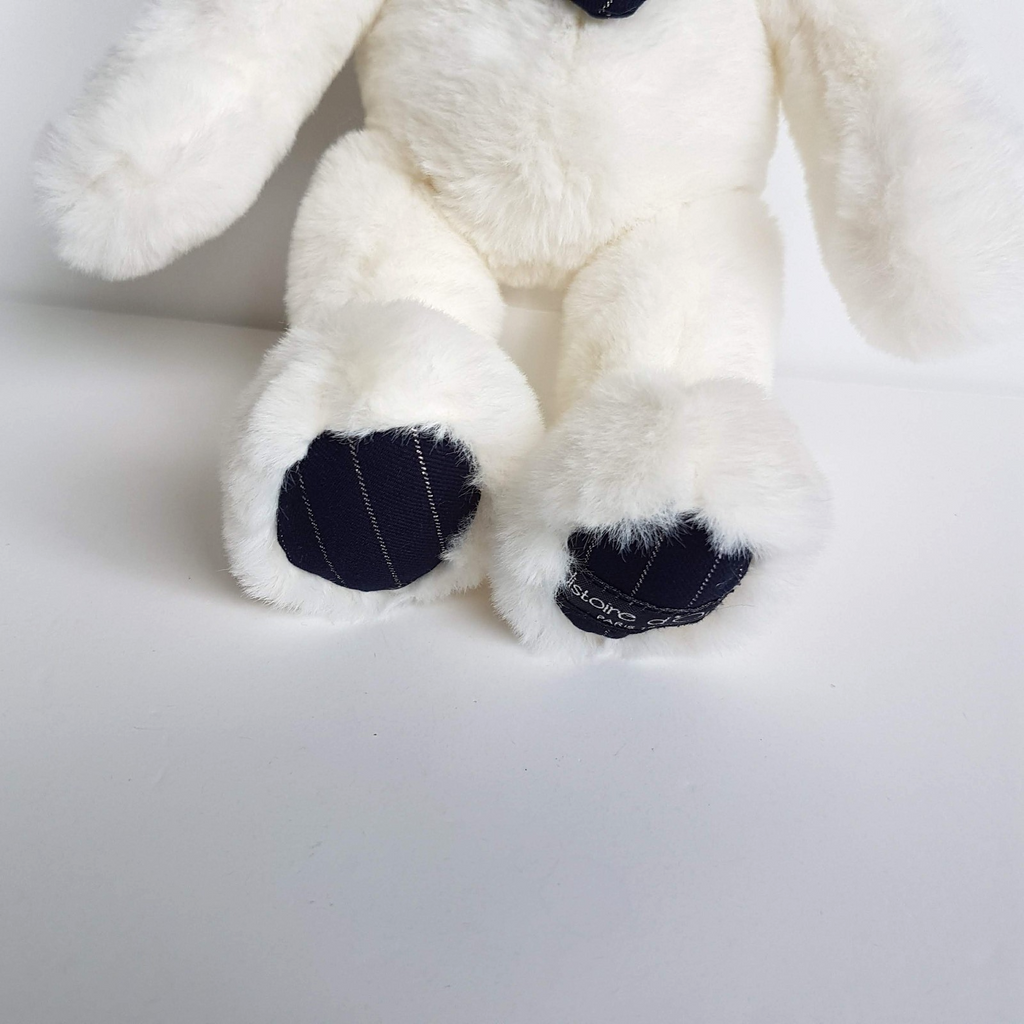 Histoire D'Ours WHITE TEDDY Plush 30cm Navy Stuffed Animal Soft Toy Preppy Chic5