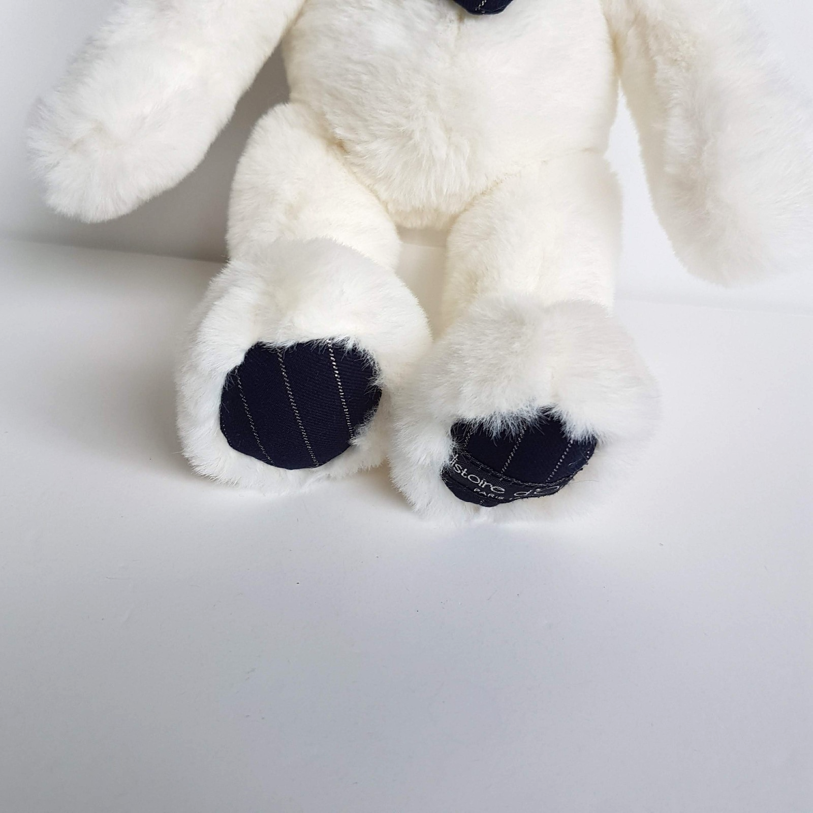 Histoire D'Ours WHITE TEDDY Plush 30cm Navy Stuffed Animal Soft Toy Preppy Chic5