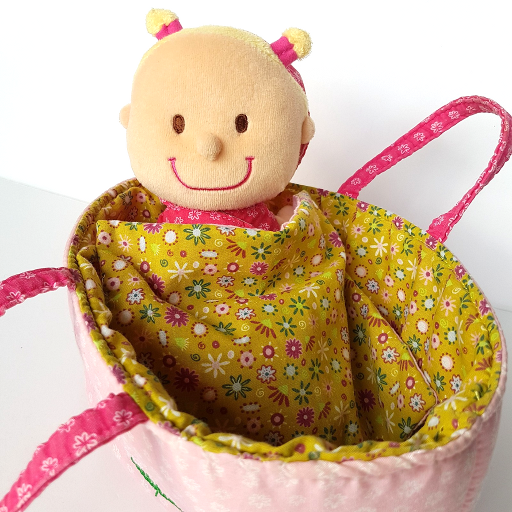Lilliputiens BABY DOLL & CARRIER Plush Soft Toy Bassinet Cloth Doll Pretend Play4