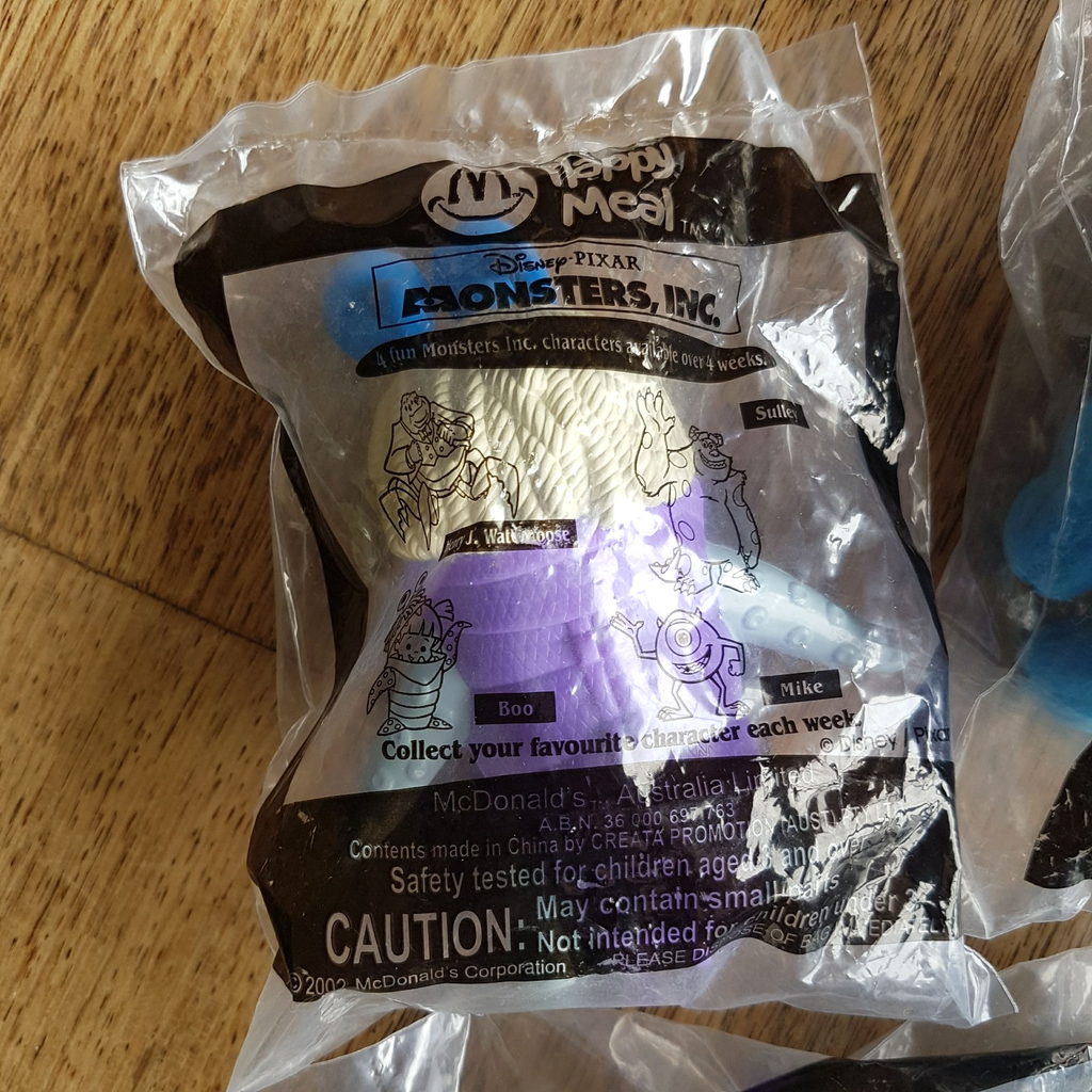 McDonald’s Happy Meal Toys MONSTERS INC Sealed Sully Boo Waternoose Plastic Toys5