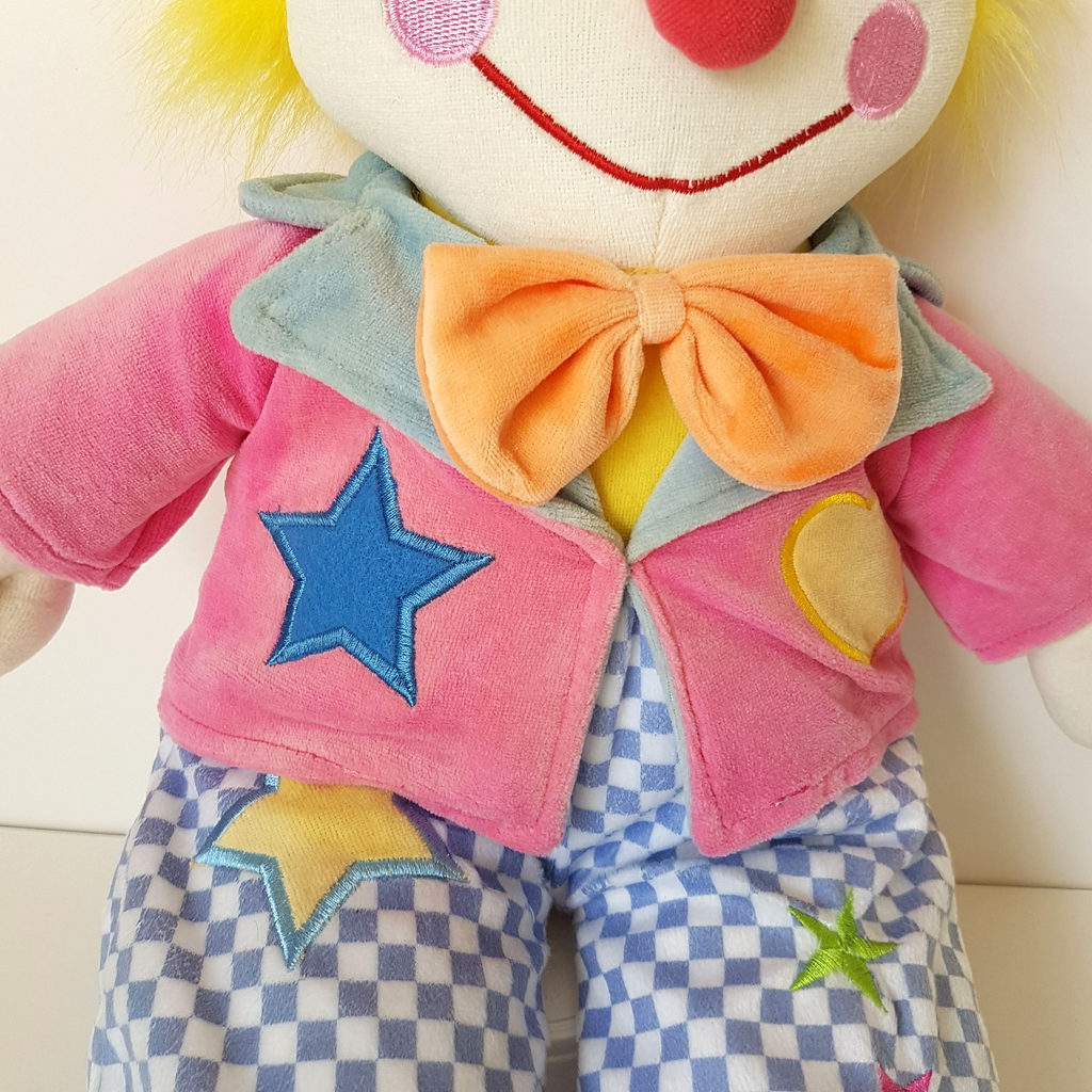 VTG Baby Boo Velour CIRCUS CLOWN Plush 62cm Stuffed Soft Toy Floppy Colour Block3