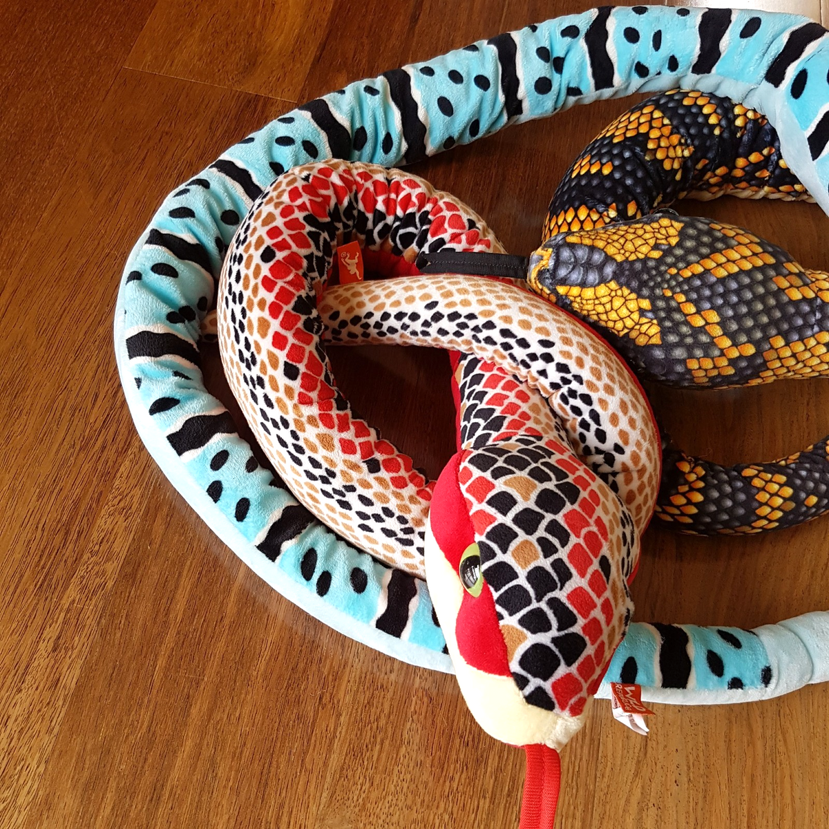 Wild Republic 3 SNAKE Plush 130cm Reptile Blue Red Black Stuffed Animal Soft Toy1