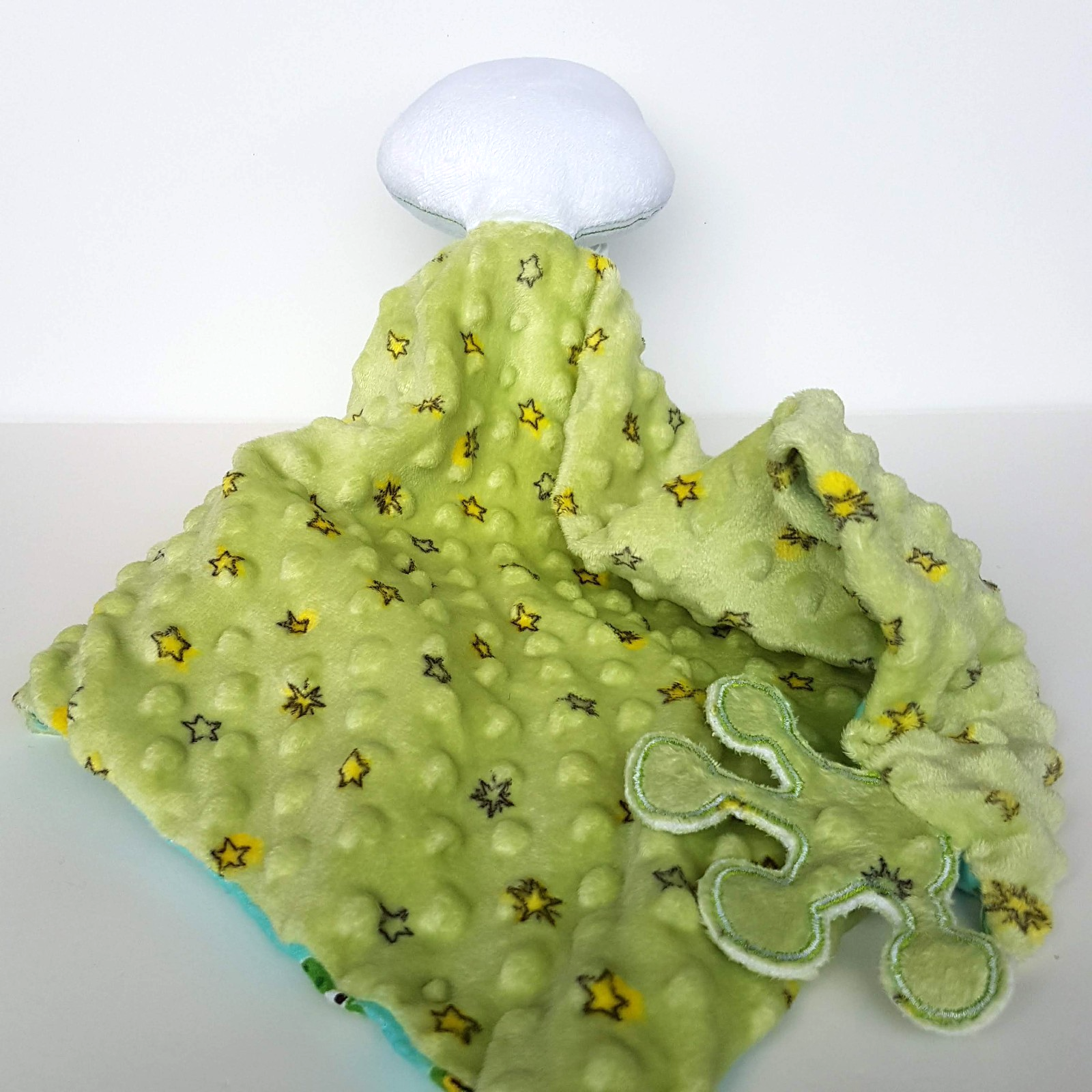Unique Handmade FROG Baby Lovey Comforter Security Blanket Green Soft Toy Animal7