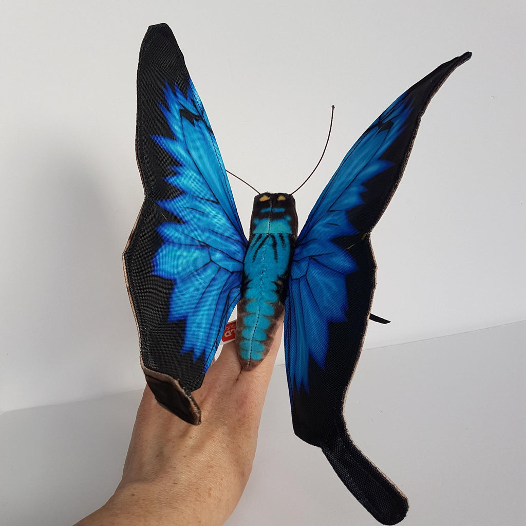 Wild Republic BLUE MORPHO BUTTERFLY Finger Puppet Plush Soft Toy Stuffed Animal3