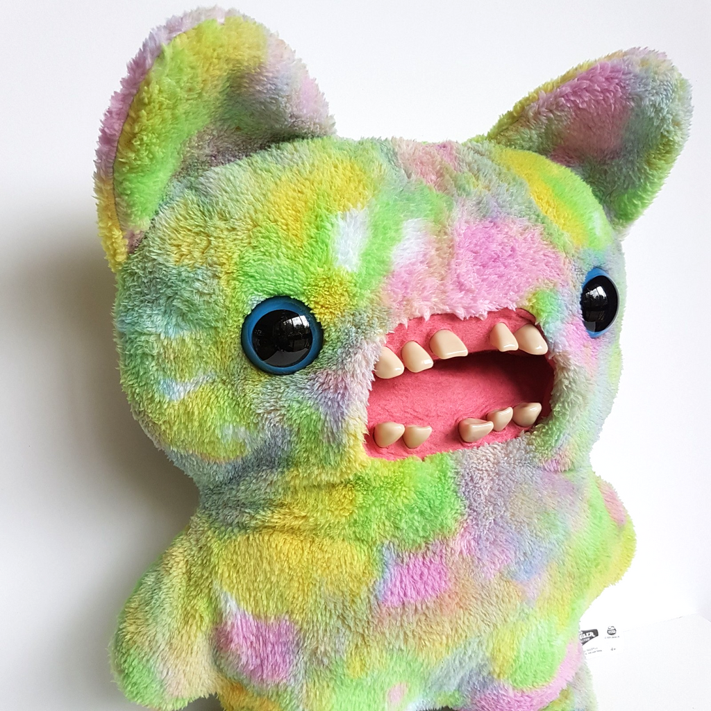 LARGE Fuggler Big Bigg Fugg SCREECH Funny Ugly Monster Soft Toy Tie Die Teeth1