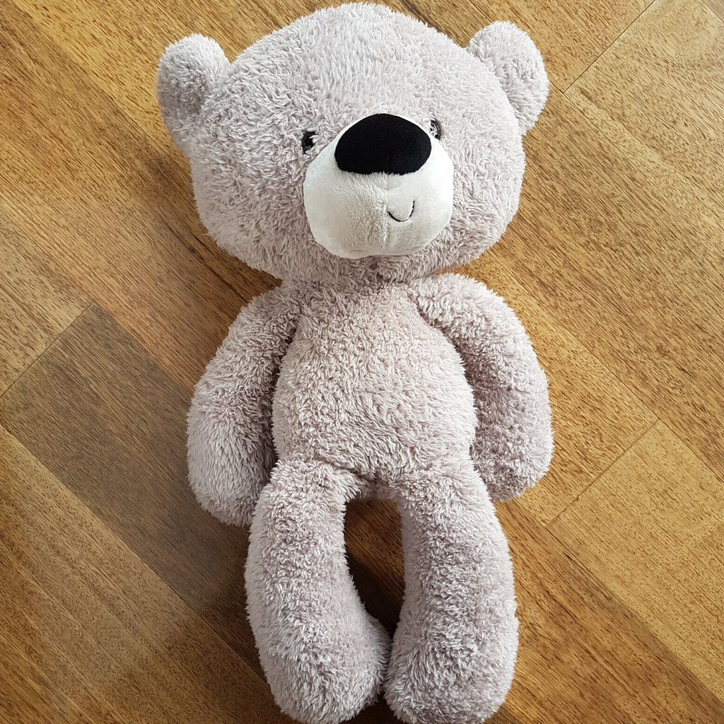 GUND JUMBO 60cm GREY FUZZY Large Gris Teddy Bear Plush Stuffed Animal Soft Toy0