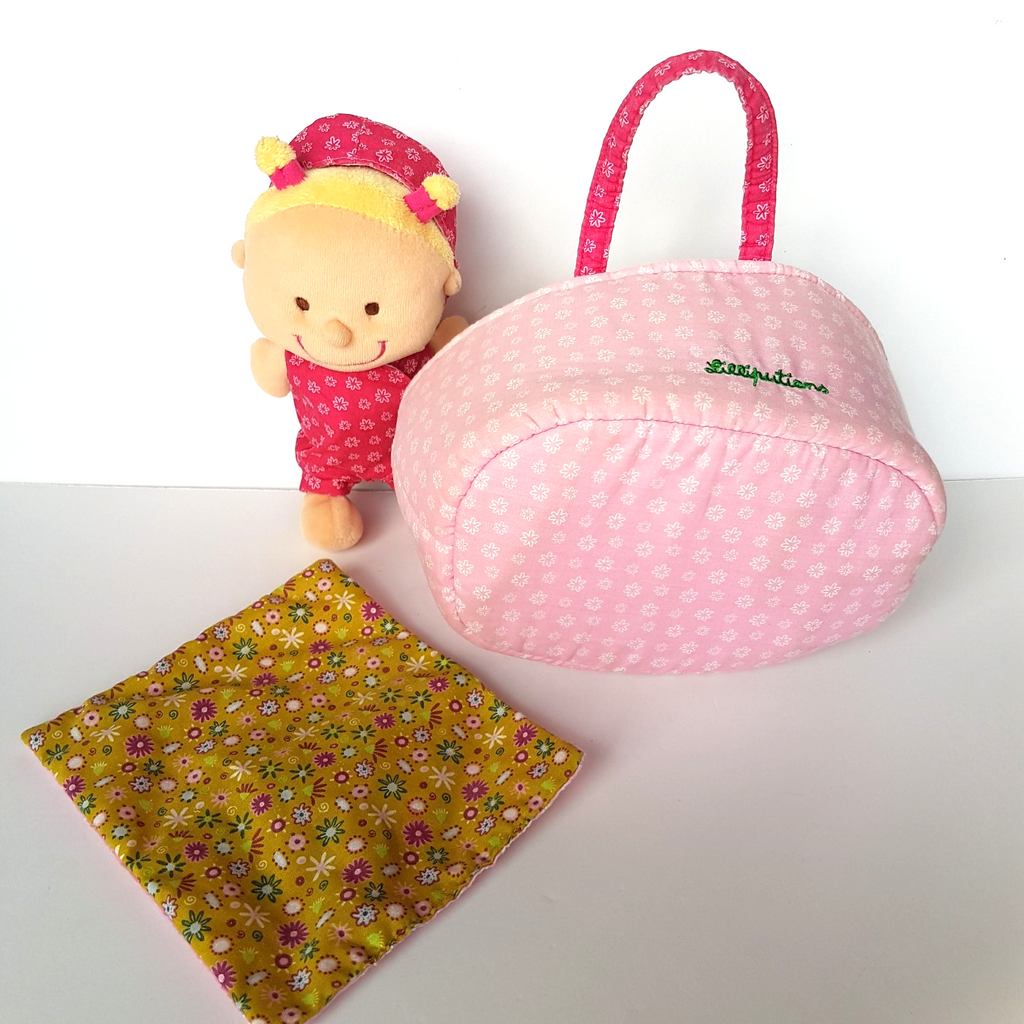 Lilliputiens BABY DOLL & CARRIER Plush Soft Toy Bassinet Cloth Doll Pretend Play17