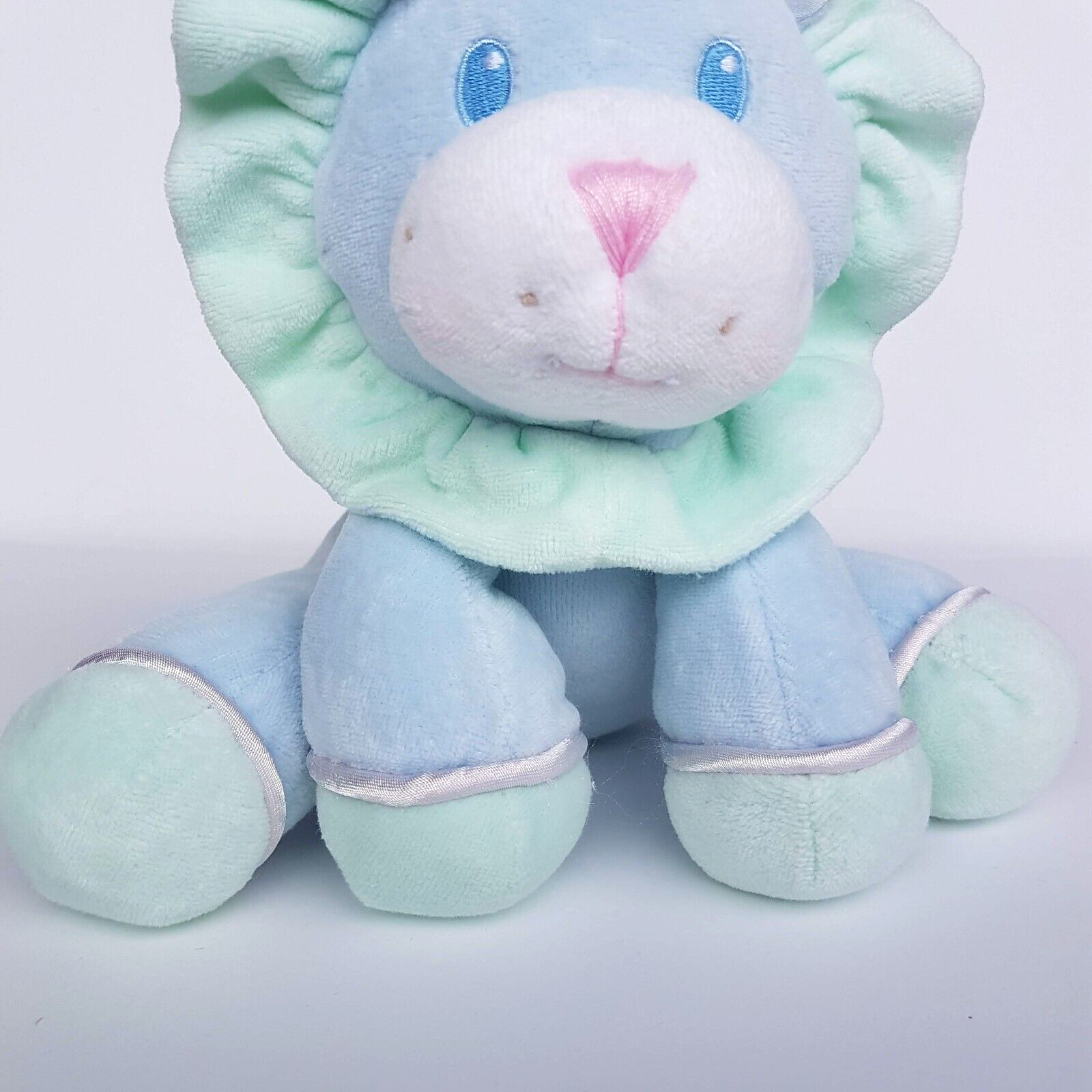 Vintage EDEN PASTEL LION Velour Baby Plush Stuffed Animal Lovey Rattle Soft Toy4