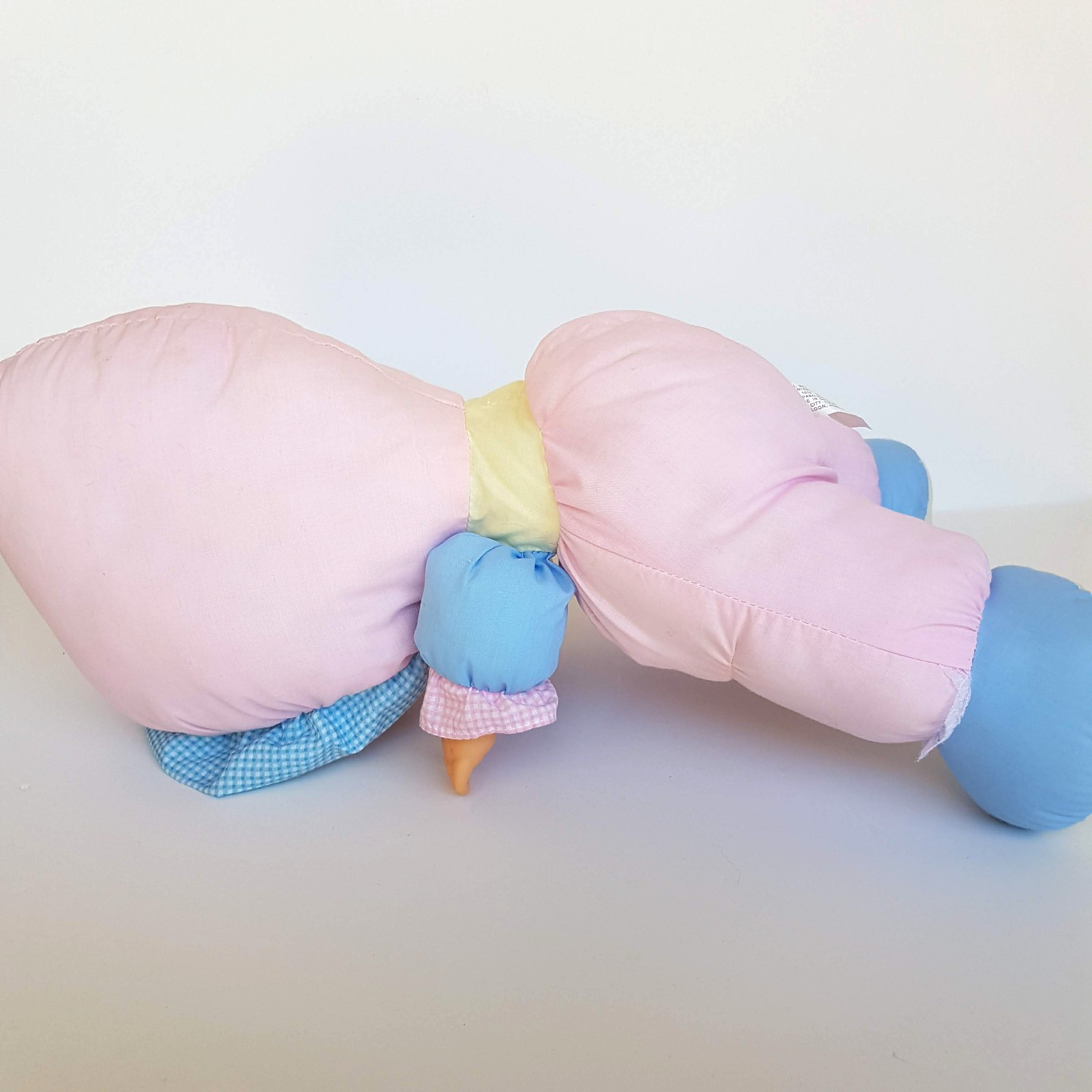 Vintage H.K City PUFF DOLL Baby Doll Puffy Body Bonnet Pink Blue Collectible Toy14